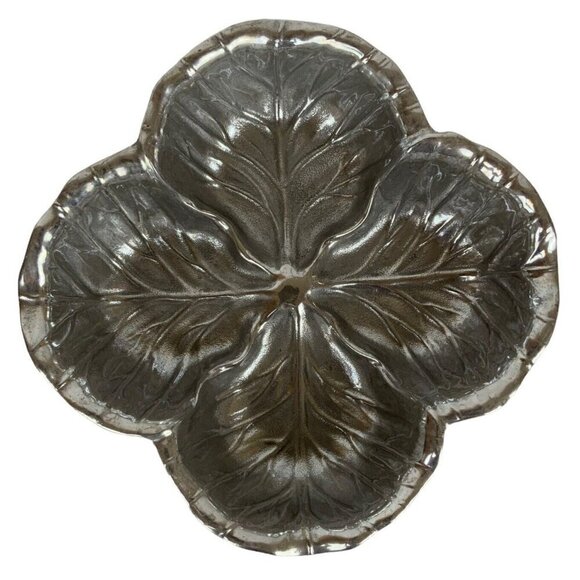 Wilton Armetale Majolica Cabbage Divided Pewter 9.5 in Serving Bowl Square - Picture 3 of 8